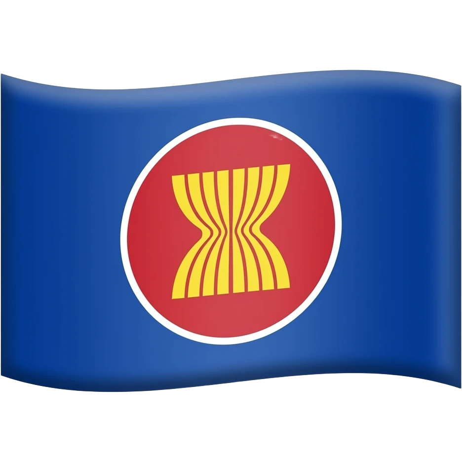 Make Asean Flag With Blue Plain Flag Yellow 10 Stalk Rice Thing In Red Circle And Outline White On The Circle, Make It Flag Model emoji