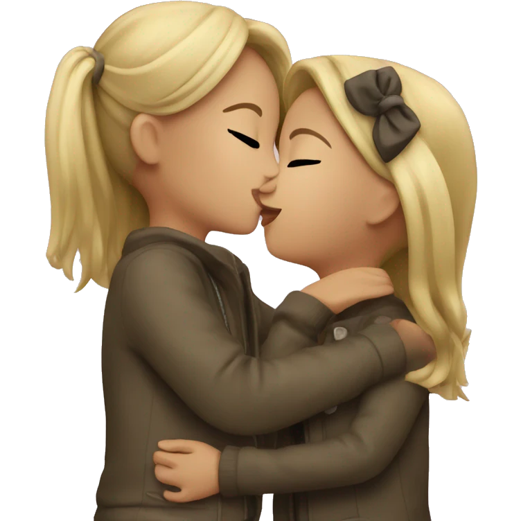 Two girls kissing  emoji