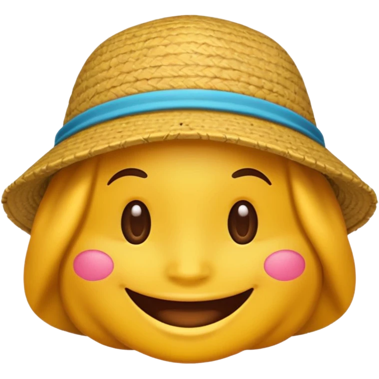African hat on smiling yellow emoji emoji