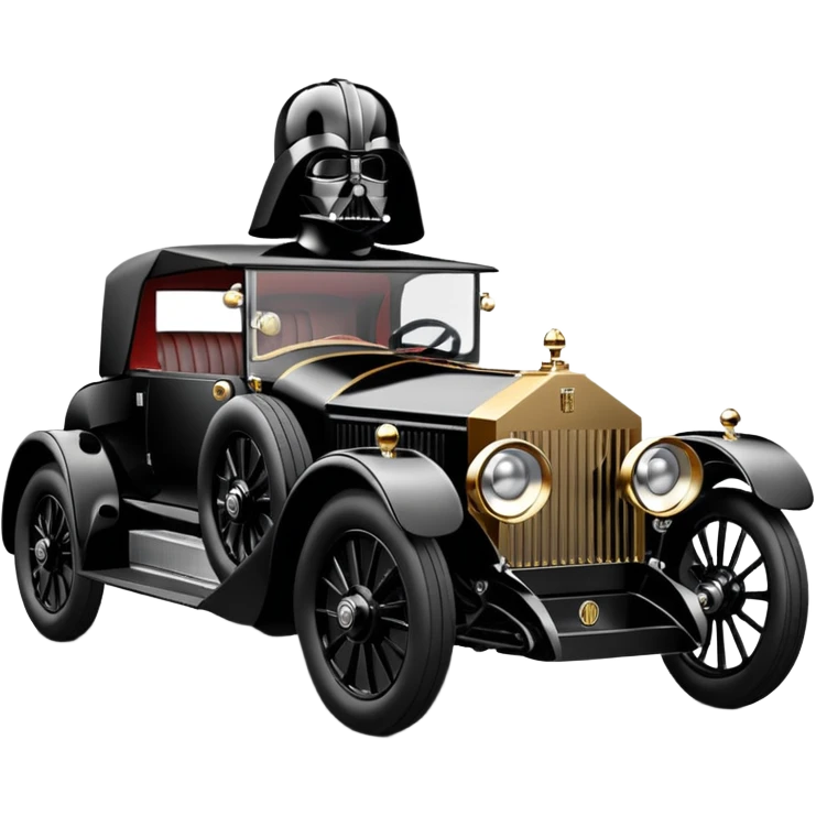 Ornate but stealth 1912 Darth Vader Rolls Royce sports coupe  emoji