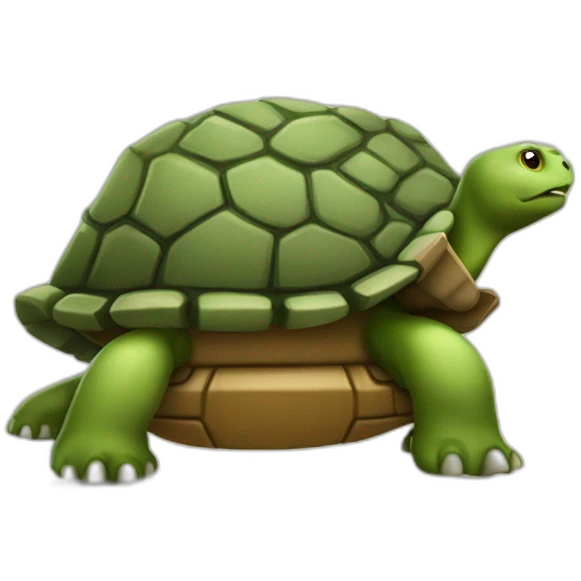 turtle with cannon as body and the head is the cannonball emoji