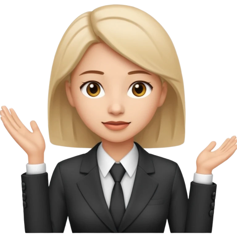 A female office worker that undertakes the work or tasks to respond to the customer's sales request, no head sets. emoji