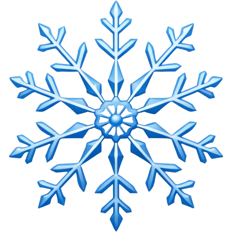 white snowflake with blue snowflake emoji