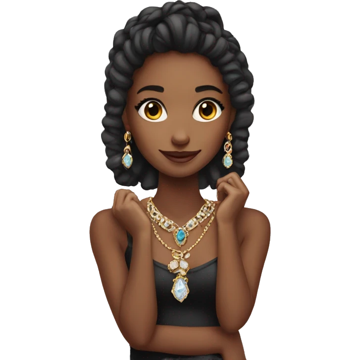 girls showcasing exquisite jewelry emoji