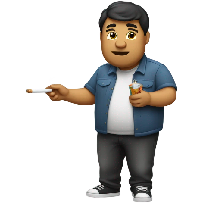 fat guy smoking emoji