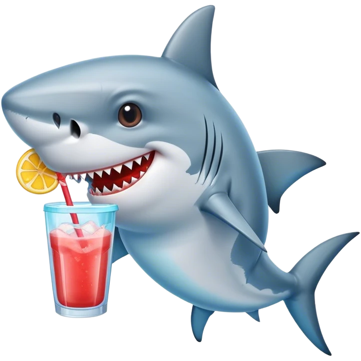 shark with a slushie emoji