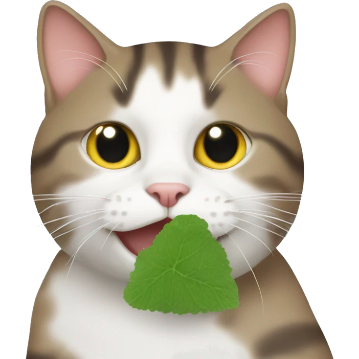 Cat playing with catnip emoji