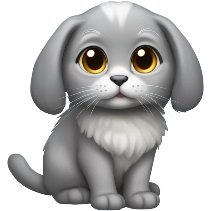 Grey lop-eared cat  emoji