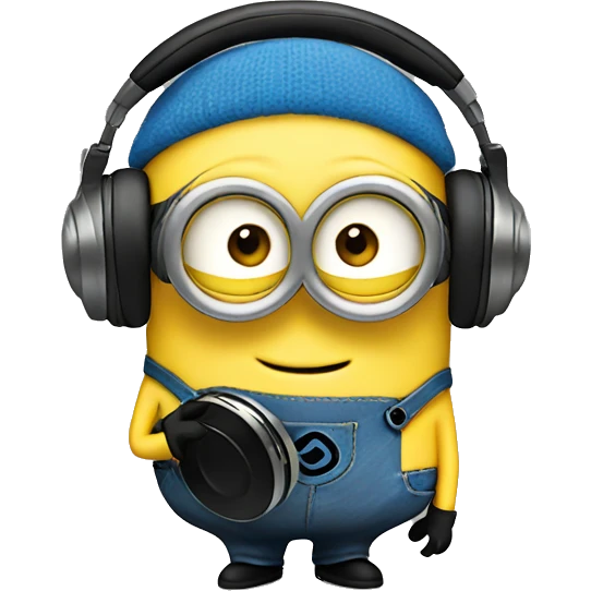 minion listening to music emoji