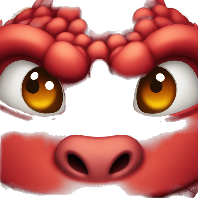 face red dragon with red eyes emoji