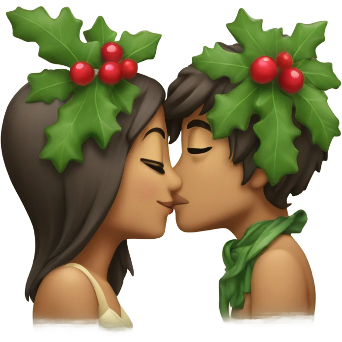 Kiss under mistletoe  emoji
