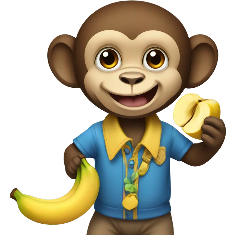 Monkey eating banana emoji