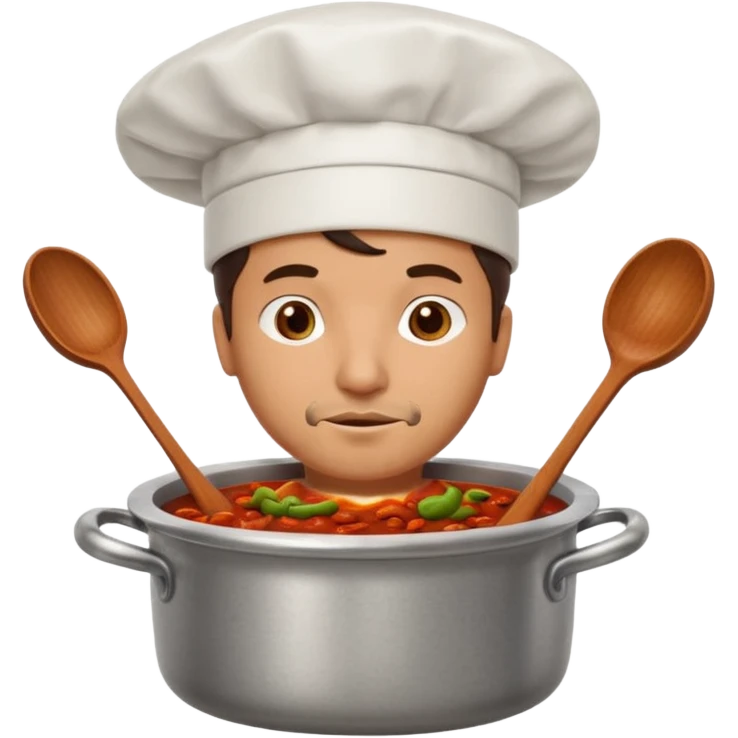 a man in a pot of chili emoji