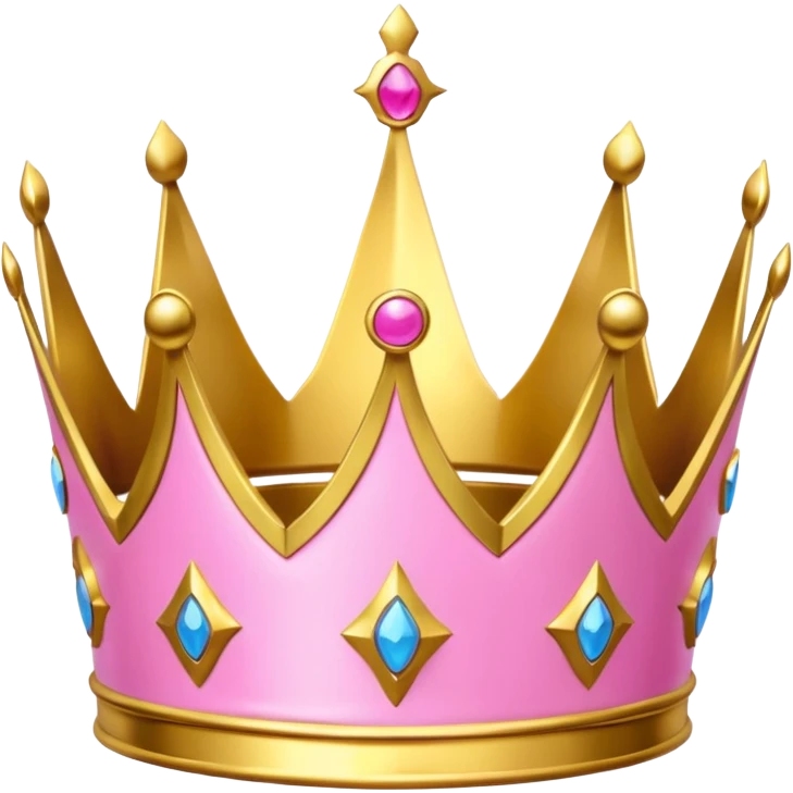 A luxurious golden crown with pink accents and elegant details, a prominent empty space or cutout in the center emoji