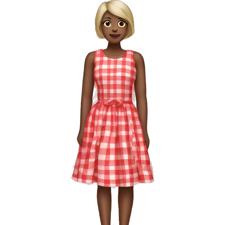 cherry red gingham dress emoji