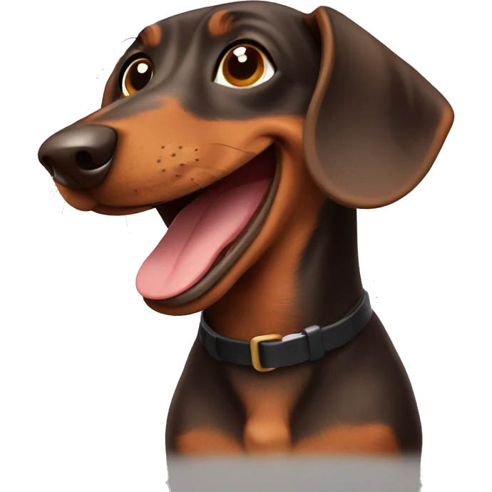 Brown dachshund smiling emoji