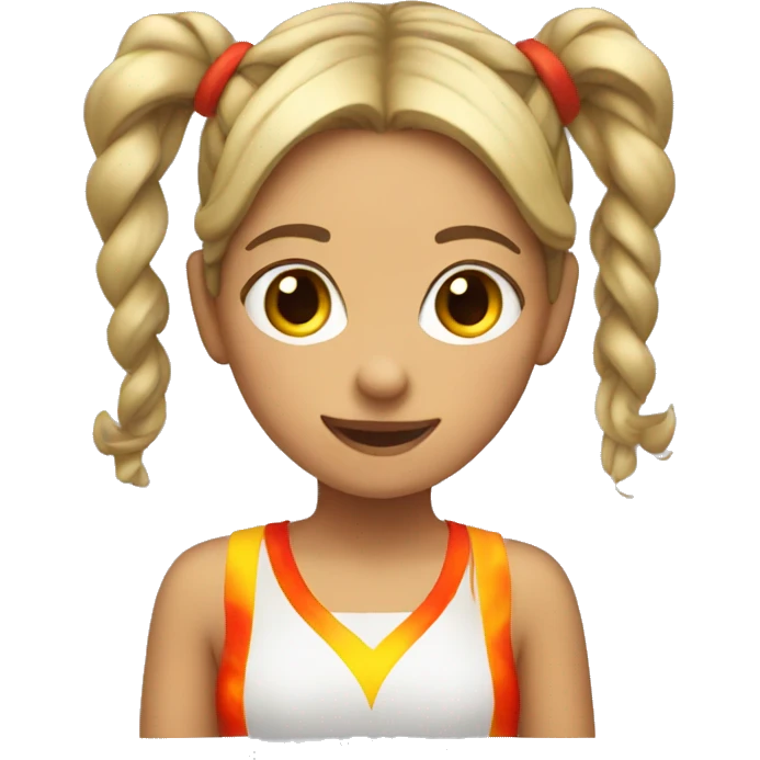 girl with flames for pigtails emoji