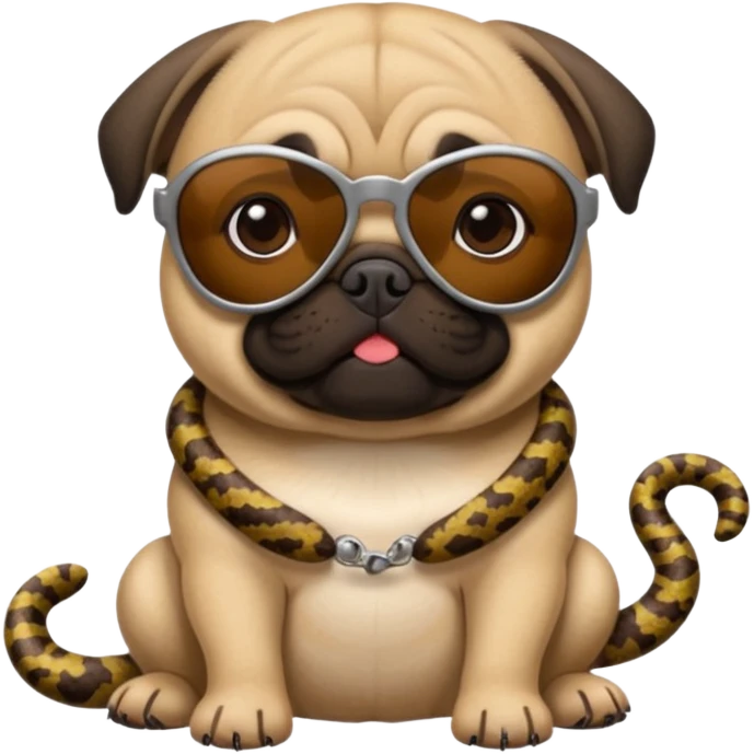 a pug with pit viper sunglasses emoji
