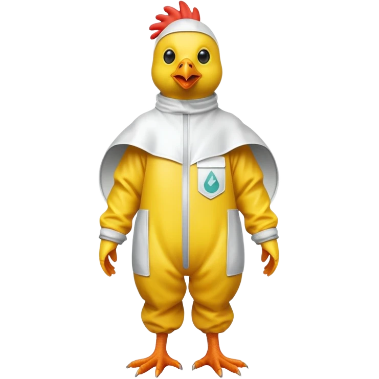 Chicken wearing a hazmat suit emoji