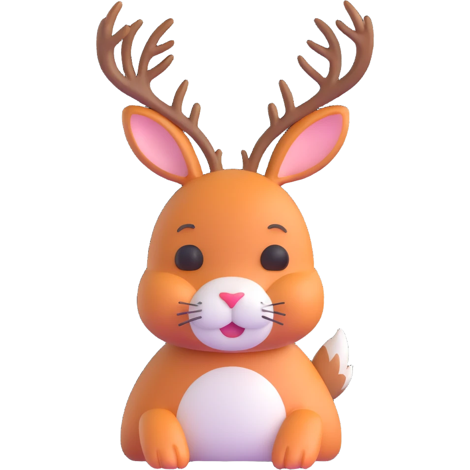 rabbit with deer antlers emoji