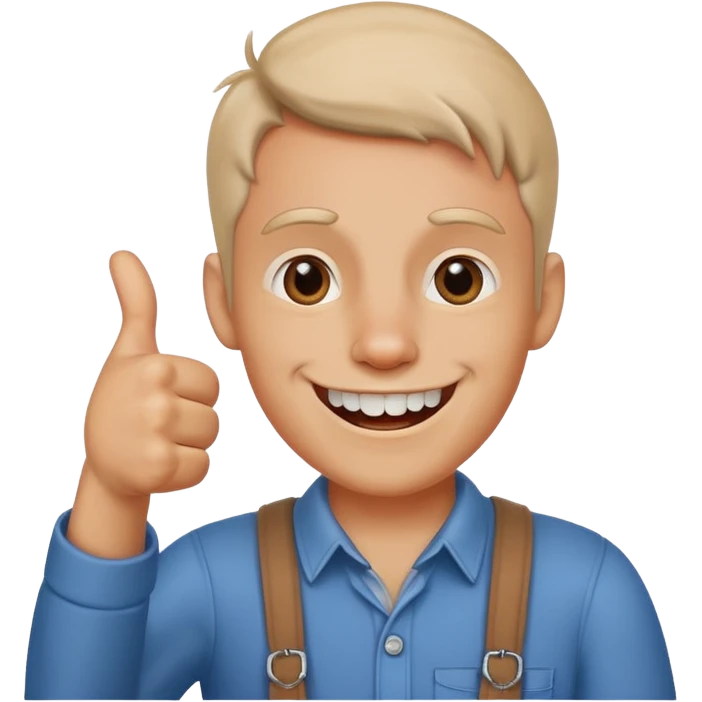 thumb up man with rabbit teeth emoji