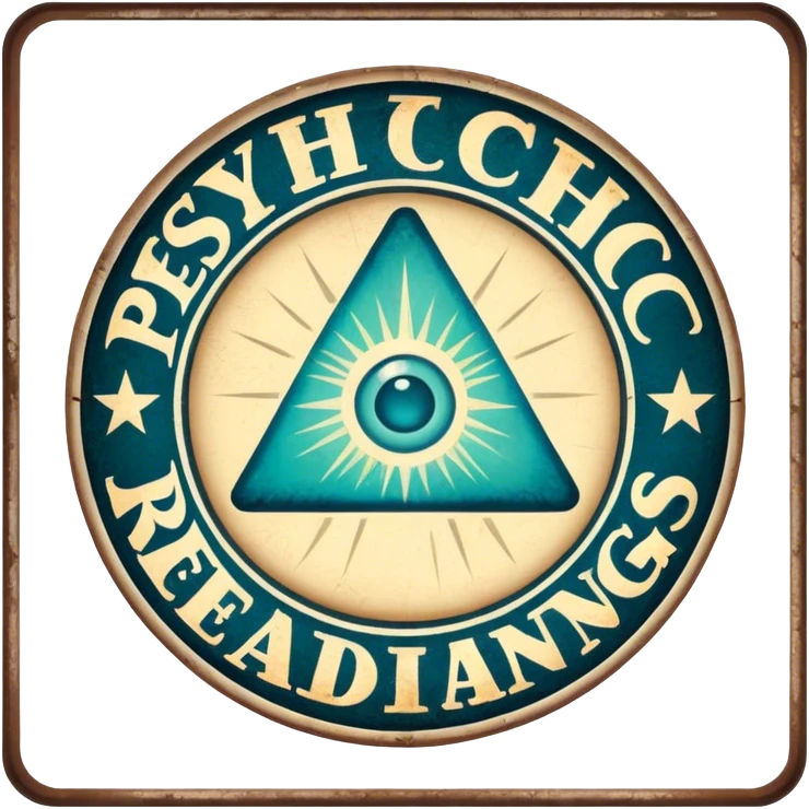 Vintage “psychic readings” sign emoji