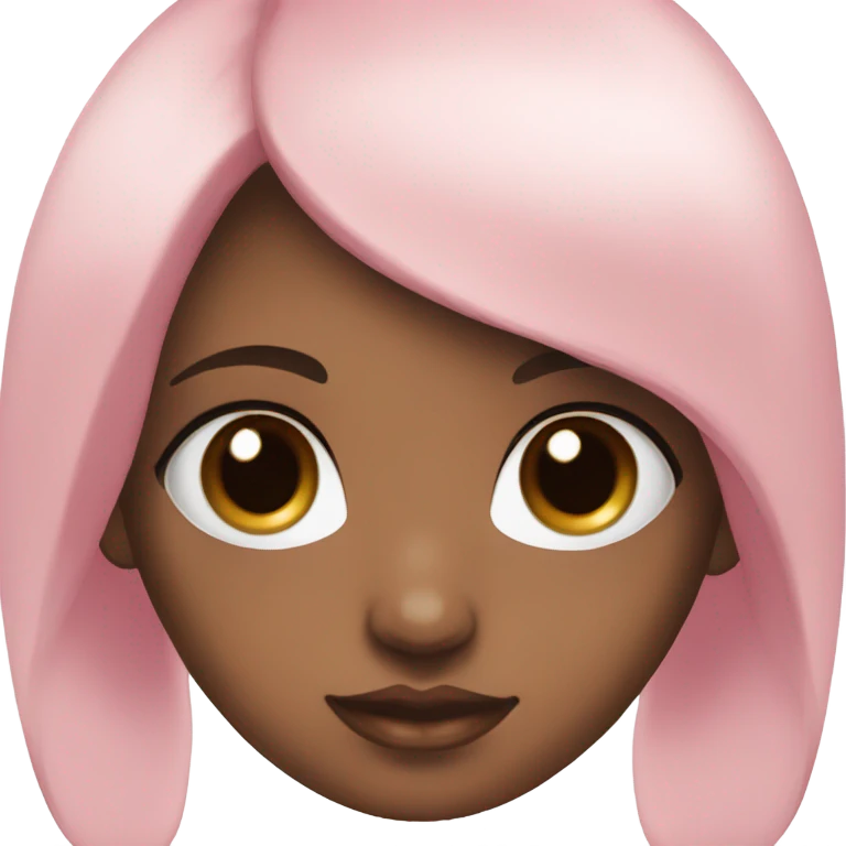 brown doll eyes, black hair, feminine, pink, girl, angelic emoji