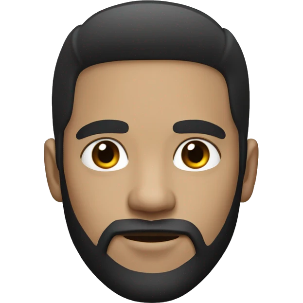 light skin man with black hair, beard and thick eyebrows emoji