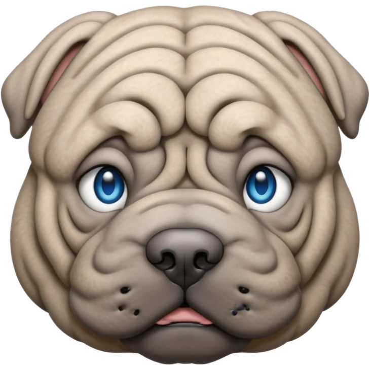 Grey shar pei blue eyes emoji