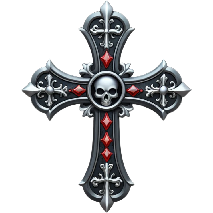 black goth cross emoji
