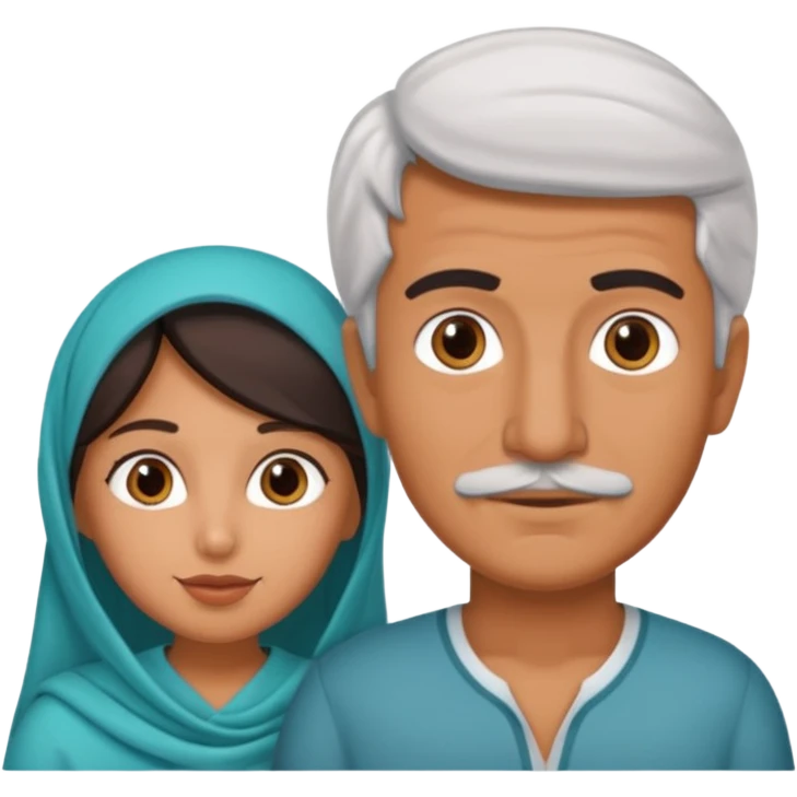 arab girl and mexican guy as grandparents  emoji