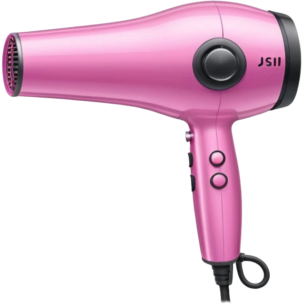 pink elegant blow dryer with sparkles emoji