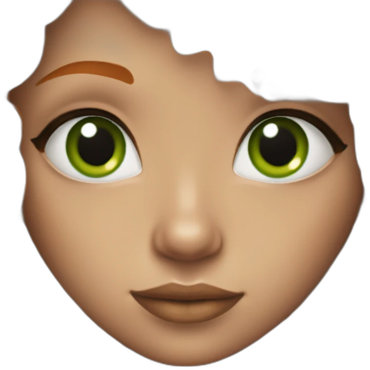 orange hair girl with green eyes and a septum piercing and green knitted shirt emoji