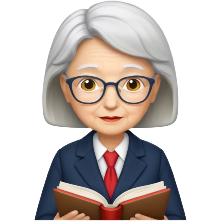 grandma reading in suit emoji