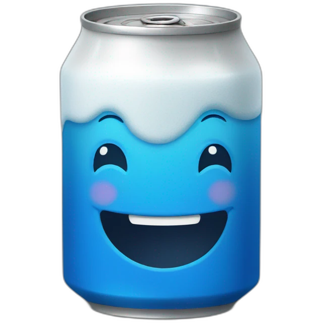 Blue Beer can with a smile emoji