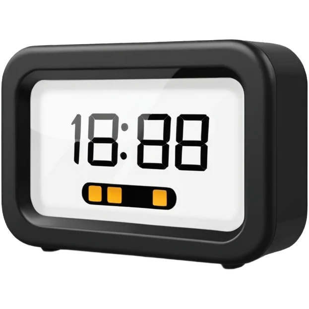 rectangular digital alarm clock with no time on emoji