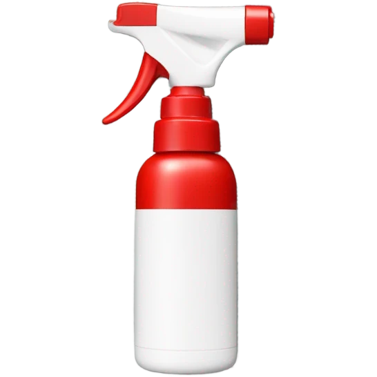 A white spray bottle with red accents emoji
