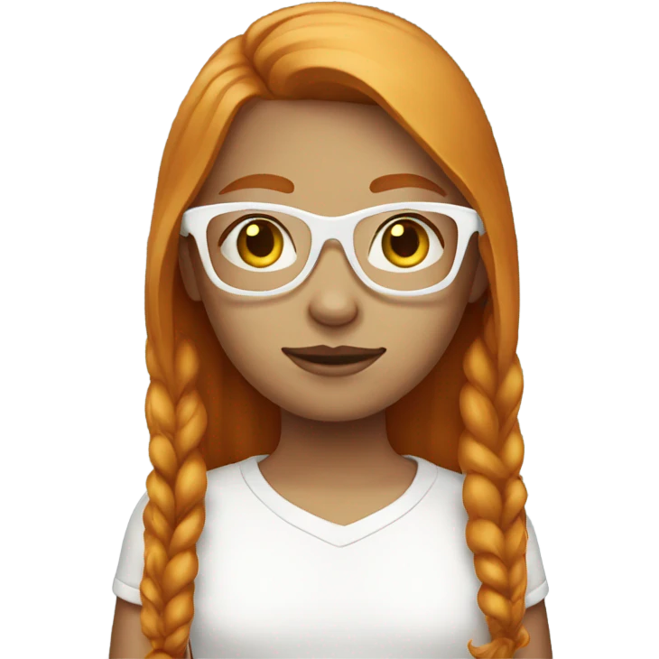 Ginger girl straight long hair white glasses  emoji
