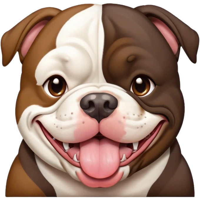 kkkiller-american-bully dark brown tan white tongue out emoji