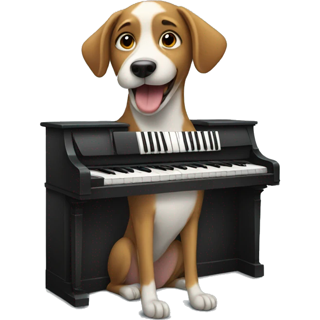 dog playing piano emoji