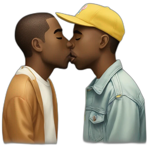 Kanye west kissing Tyler the creator emoji