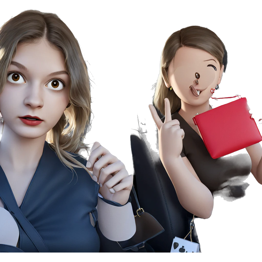 girls with handbags in vehicle emoji
