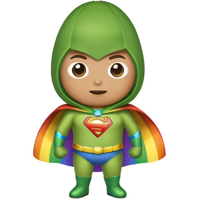 Avocado superhero eainbow emoji