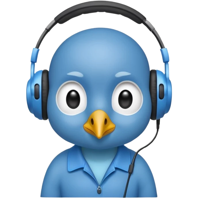 blue kiwi bird ai agent with headphone emoji