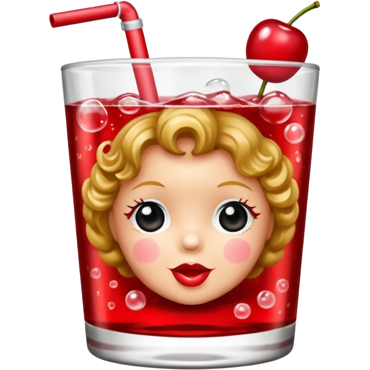 Shirley temple soda with cherry emoji