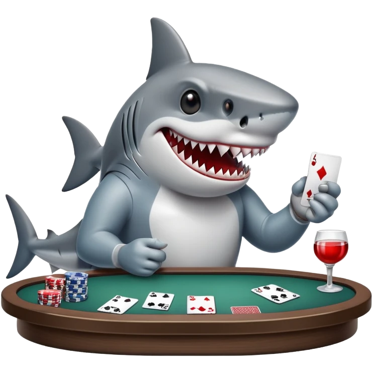 Shark playing poker emoji