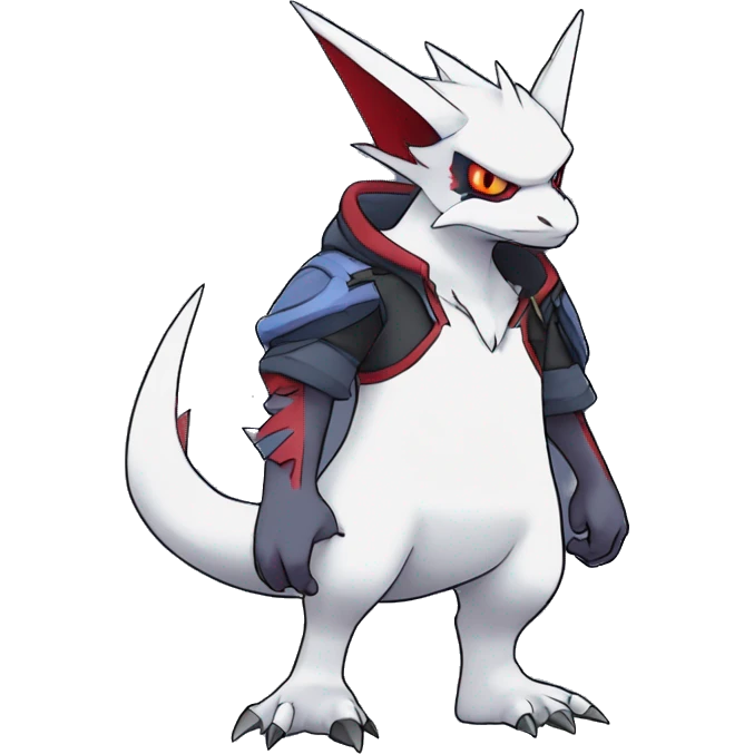 Cool Edgy Zangoose-Absol-Seviper Fakémon Digimon with Edgy markings, full body, outlined emoji