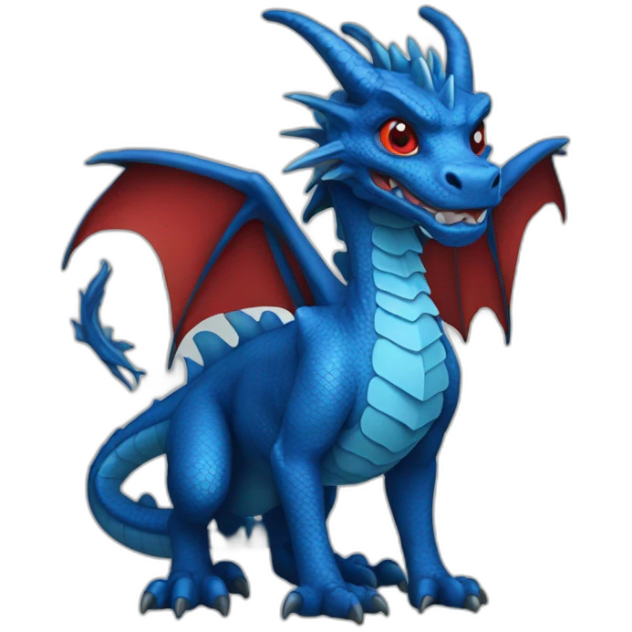blue dragon with red eyes emoji