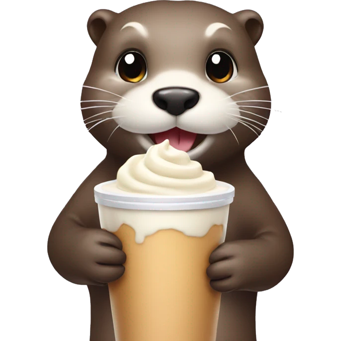 Otter with milk shake  emoji