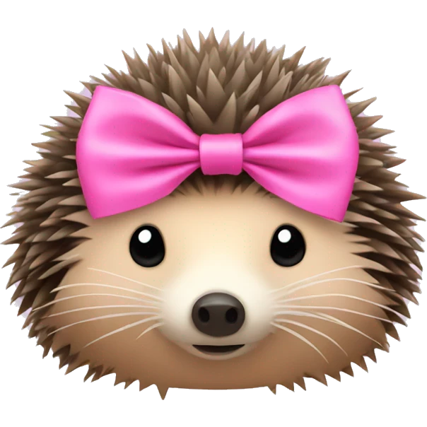 hedgehog with a pink bow emoji